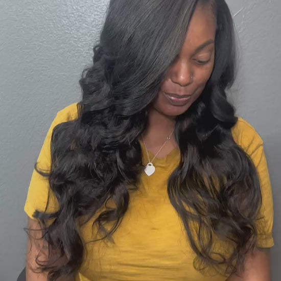 Client is in our luxury body wave bundles 22” 24” 24”