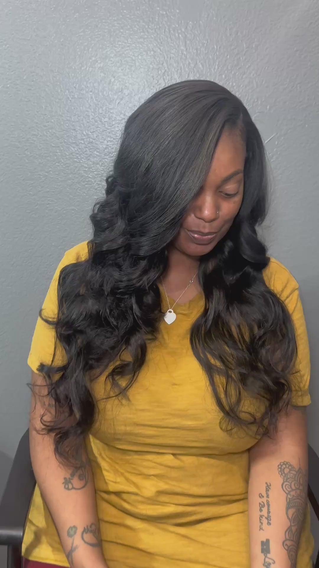 Client is in our luxury body wave bundles 22” 24” 24”
